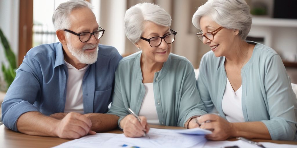 elderly couple planning retirement with financial advisor