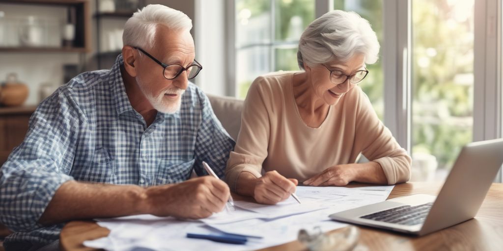 elderly couple planning finances