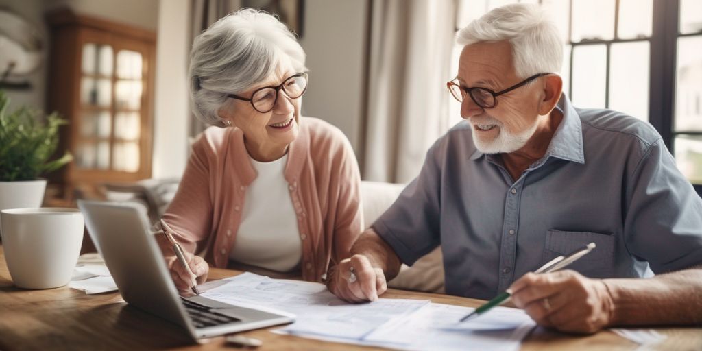 elderly couple planning finances