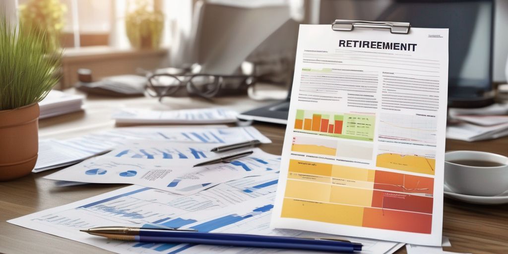 retirement planning with documents and charts