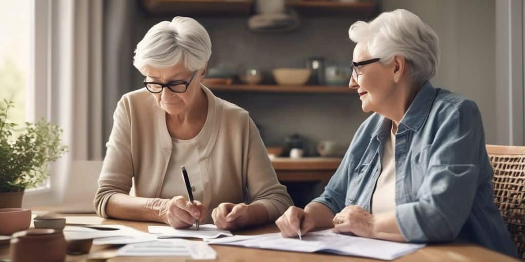 elderly couple planning finances