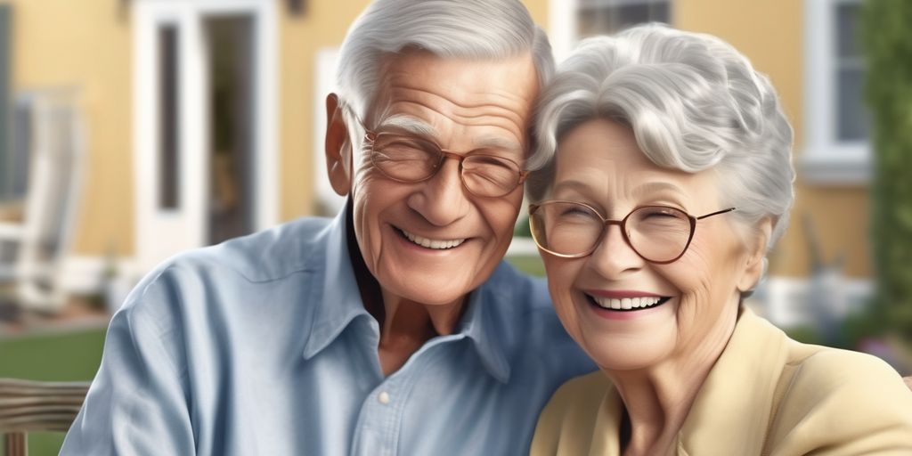 elderly couple happy