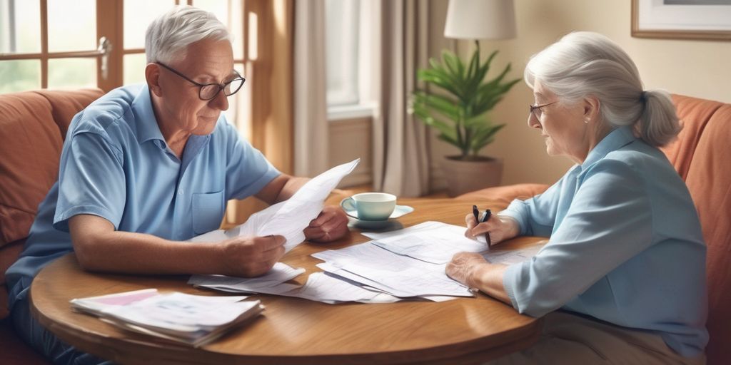 elderly couple planning finances