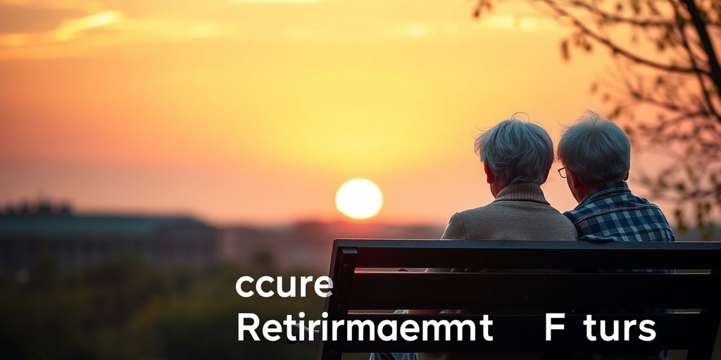 Elderly couple enjoying a sunset view