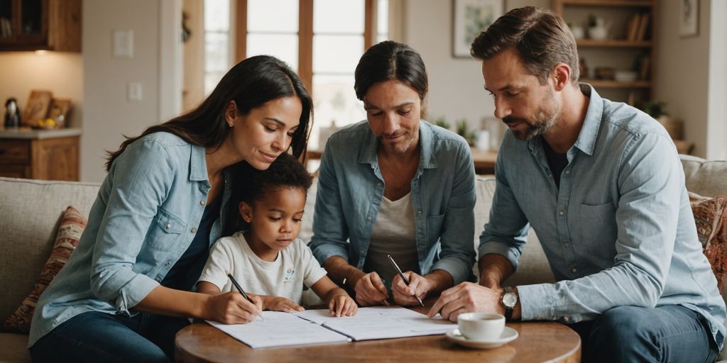 Family discussing estate planning documents