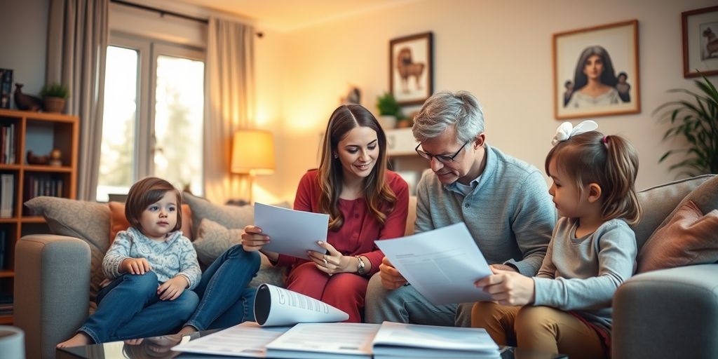 Family planning in cozy living room