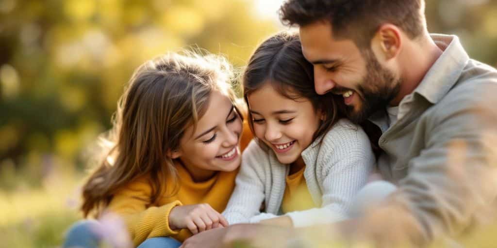 Family togetherness in a serene, supportive environment.