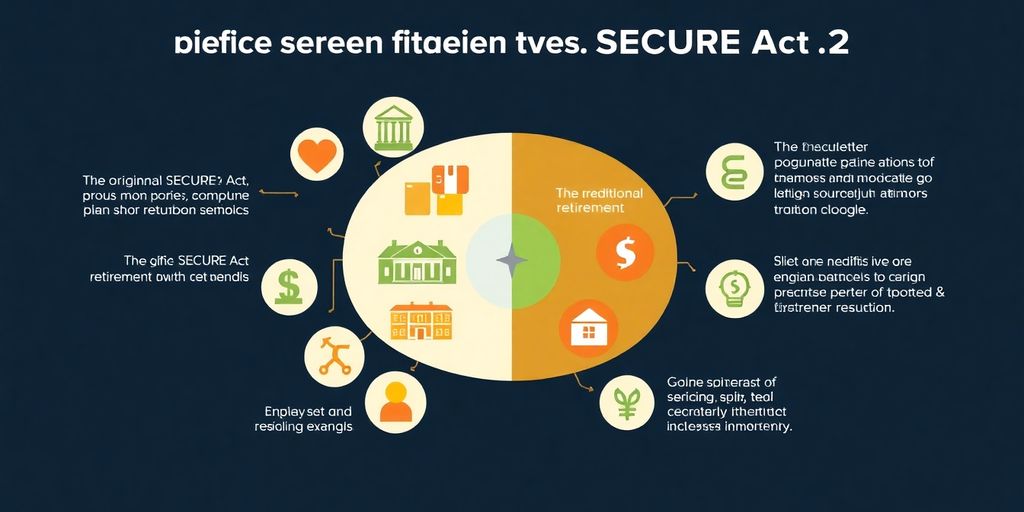 Split image comparing SECURE Act and SECURE Act 2.0.