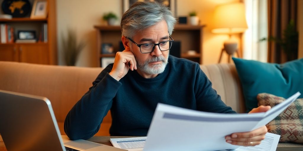 Person studying Social Security benefits in a cozy setting.